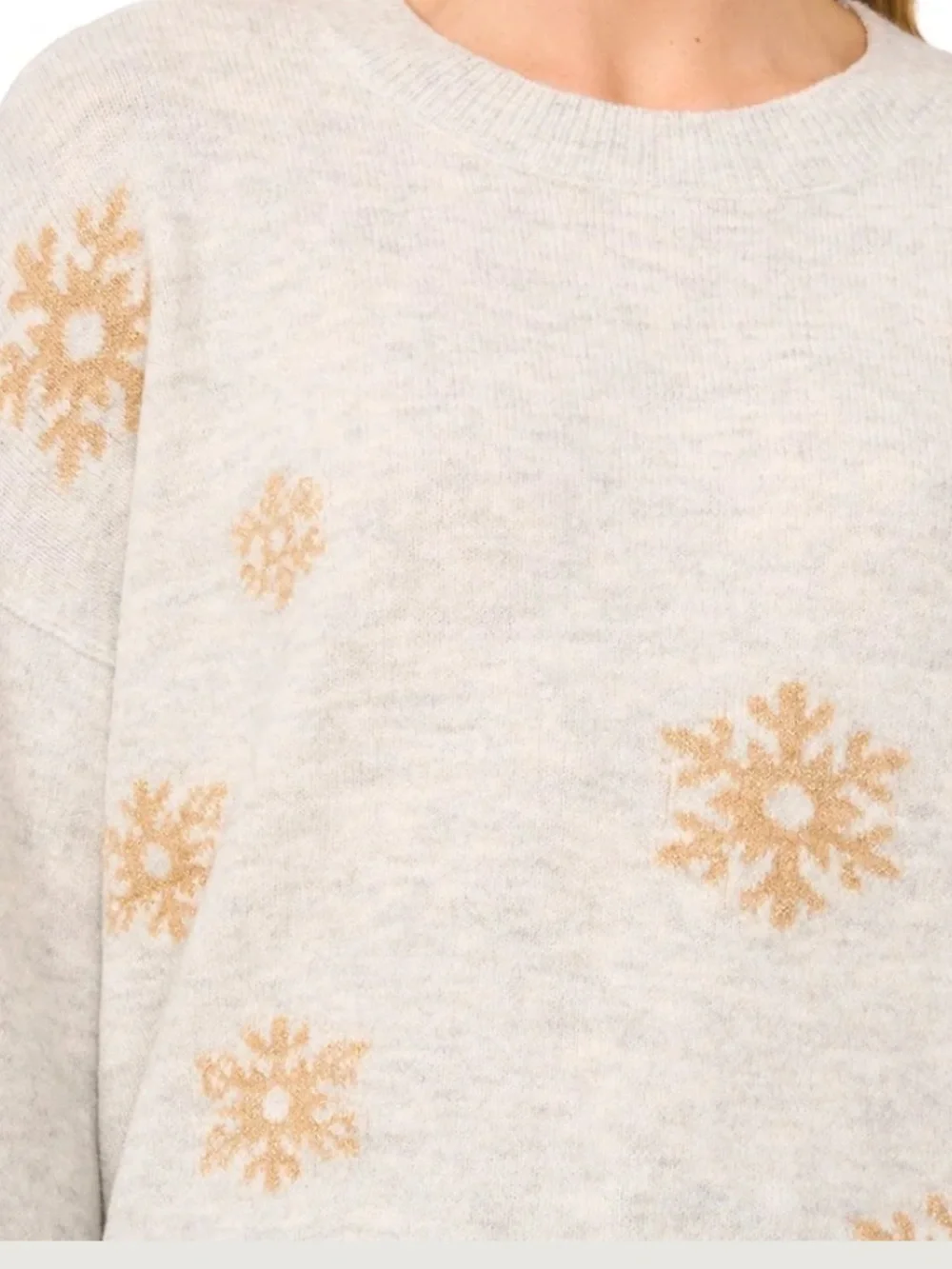 CECE SNOWFLAKE INTARSIA LONG-SLEEVE SWEATER MSRP $79 Size Medium